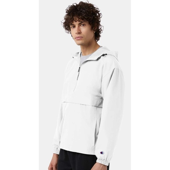 Champion Other - Champion Anorak Jacket Mens Medium White Half Zip Packable Windbreaker